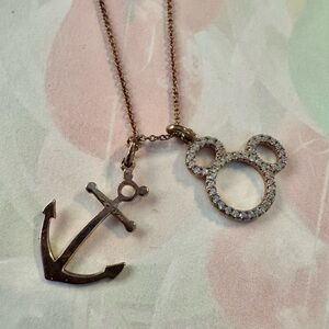 Disney Cruise Line Rose Gold Anchor and Mickey Mouse Pendant Necklace by Crislu